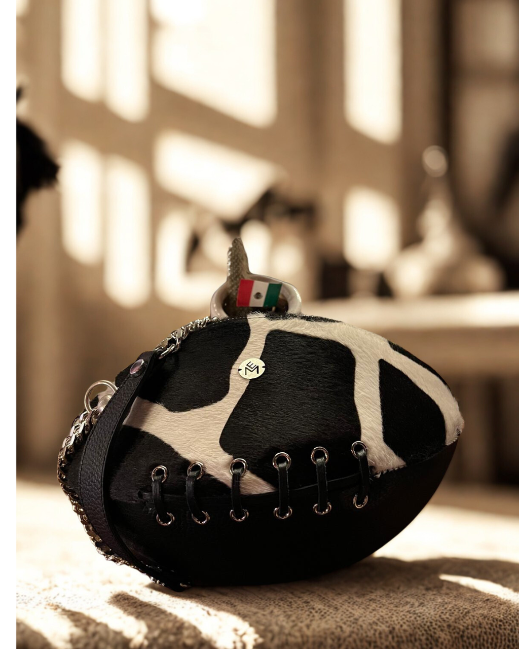 Clarisa Ombra – Borsa artigianale in pelle e pony hair