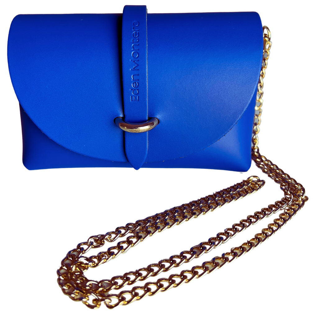 Borsa in Pelle ZOE, Blu Royal