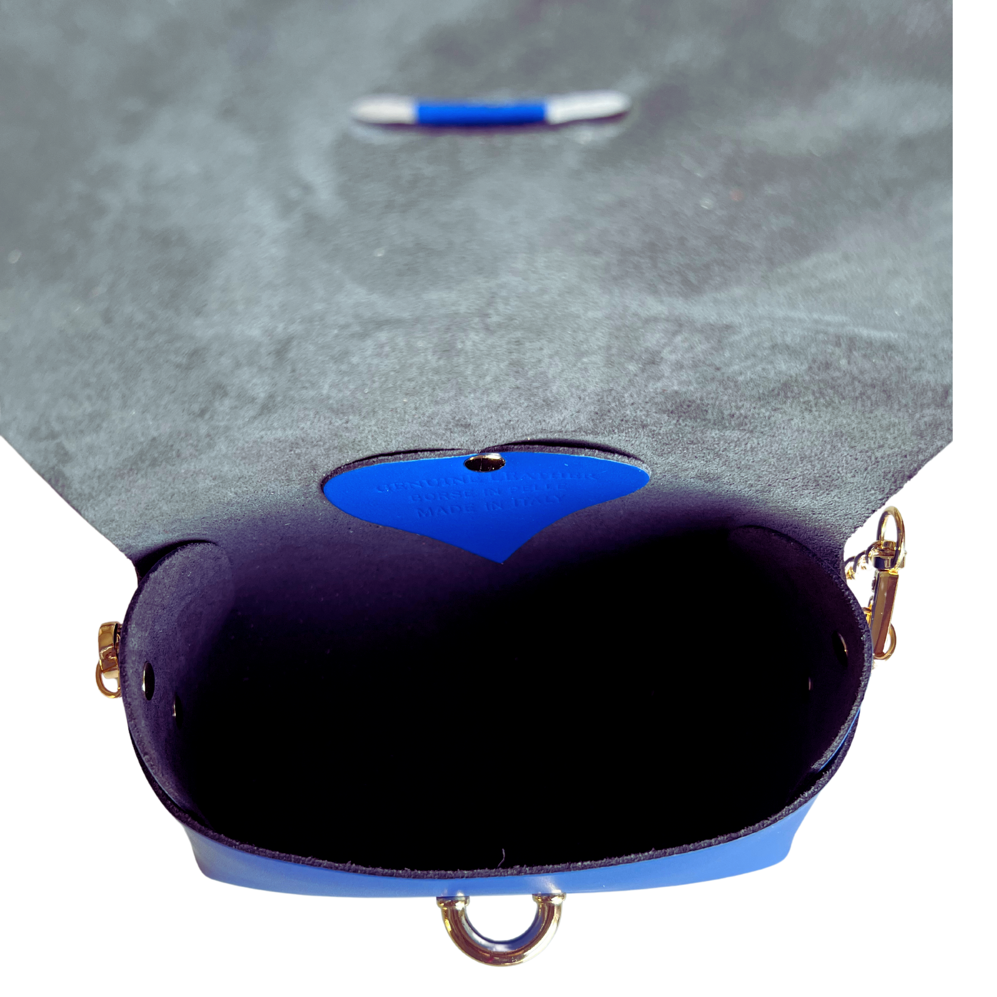 Borsa in Pelle ZOE, Blu Royal