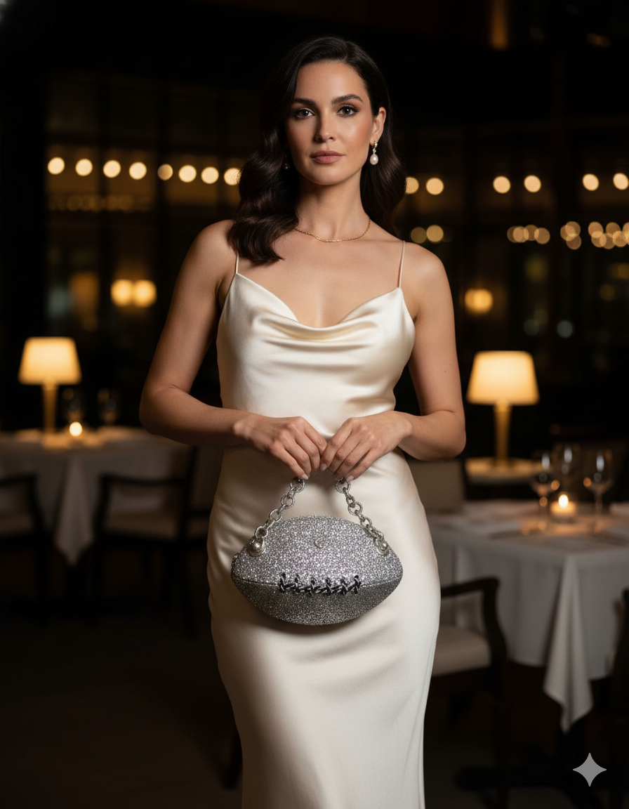 Clarisa Luna – Borsa glitter argento